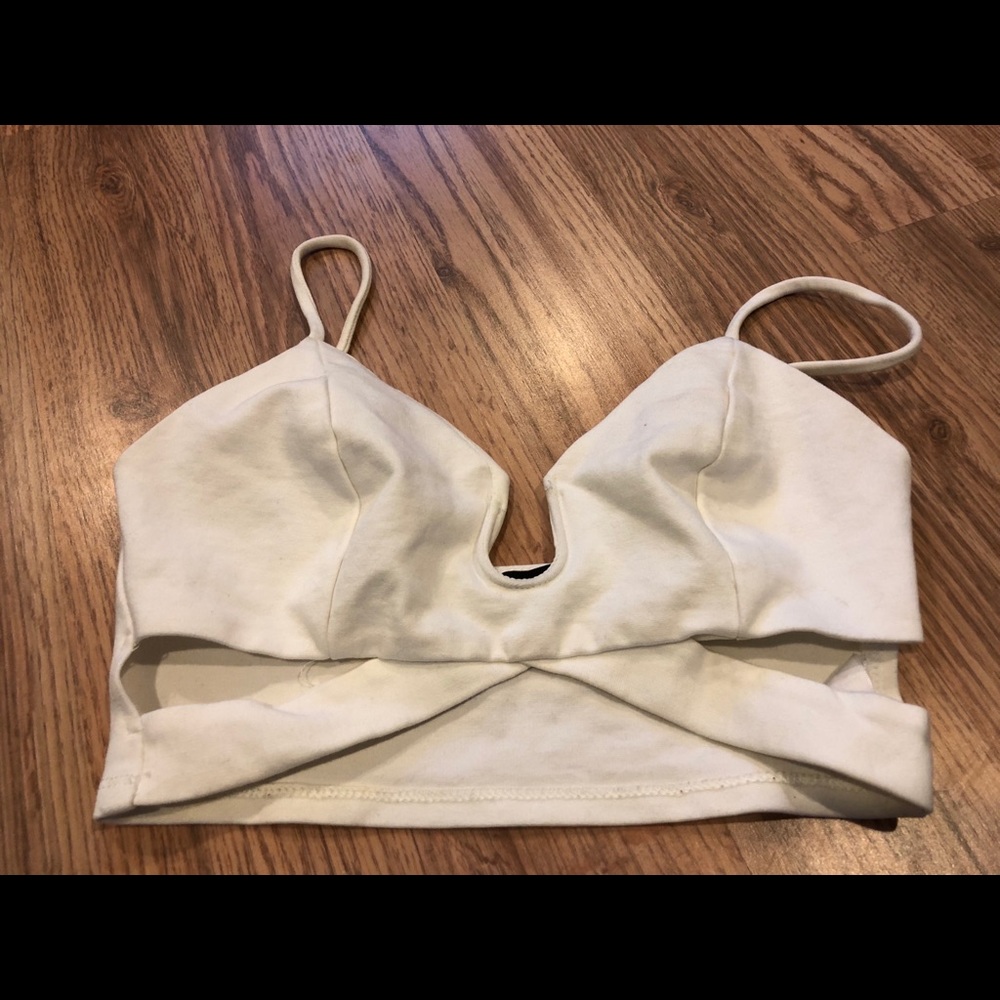 Off white bra top.